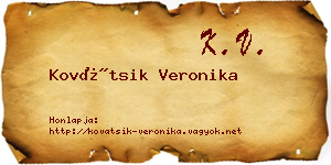 Kovátsik Veronika névjegykártya