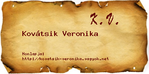 Kovátsik Veronika névjegykártya